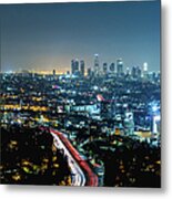 Los Angeles Night Cityscape Metal Print