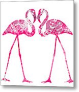 Love Flamingos Metal Print