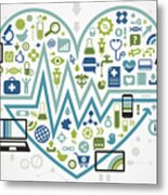 Love Mobile Ehealth Communication Metal Print