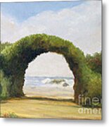 Lovers Arch By The Sea Metal Print