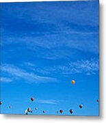 Low Angle View Of Hot Air Balloons Metal Print
