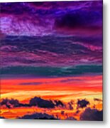 Low Key Vibrant Colors Of A Sunset Metal Print