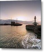 Lowestoft Harbour At Dawn Metal Print