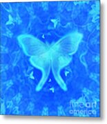 Luna Moth Blue Metal Print