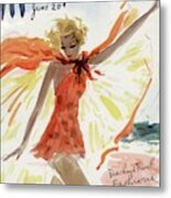 Mademoiselle Cover Featuring A Model At The Beach Metal Print