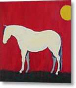 Maggie The Horse In The Moonlight Metal Print