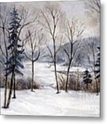 Maine Winter Metal Print