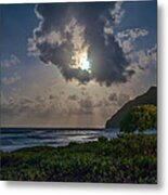 Makapuu As The Eclipse Begins Metal Print