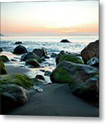 Malibu Beach At Sunrise Metal Print