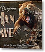 Man Cave Grizzly Metal Print