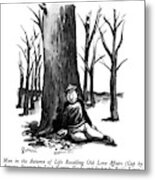 Man In The Autumn Of Life Recalling Old Love Metal Print