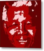 Mandela South African Icon  Red In The South African Flag Symbolizes The Struggle For Freedom Painti Metal Print