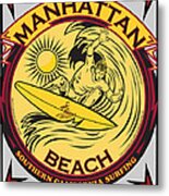 Surfing Manhattan Beach Southern California Metal Print