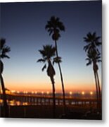 Manhattan Beach Pier At Sunset Metal Print