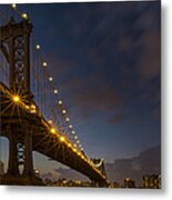 Manhattan Bridge At Blue Hour Metal Print