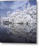 Manhattan Skyline Infrared Metal Print