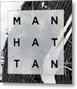 Manhattan Square Bw Metal Print