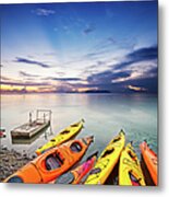 Many Canoes Stoped Metal Print