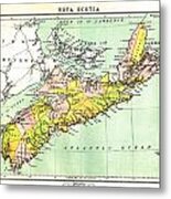 Map Of Nova Scotia - 1878 Metal Print