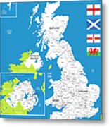 Map Of United Kingdom Metal Print