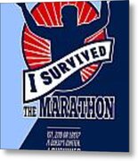 Marathon Runner Survived Poster Retro Metal Print