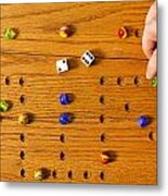 Marbles Board Game Hand 1 A Metal Print
