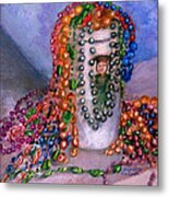 Mardi Gras Beads In Louisiana Metal Print