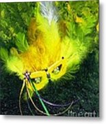 Mardi Gras On Green Metal Print