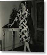 Marion Morehouse Wearing A Cheruit Dress Metal Print