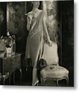 Marion Morehouse Wearing A Lucien Lelong Dress Metal Print