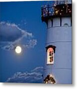 Merry Christmas Moon Metal Print