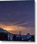 Night Skies Over Half Dome Metal Print