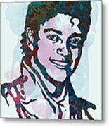 Michael Jackson Stylised Pop Art Poster Metal Print