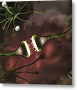 Microscopic Image Of Brain Neurons Metal Print