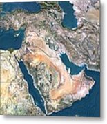 Middle East, Satellite Image Metal Print