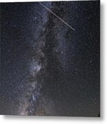 Milky Way Vertical Panorama At Enchanted Rock State Natural Area - Texas Hill Country Metal Print