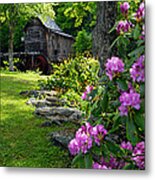 Mill And Rhododendrons Metal Print