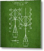 Mine Shaft Safety Device Patent From 1899 - Green Metal Print