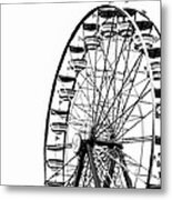 Minimalist Ferris Wheel - Square Metal Print