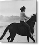 Minnie Cushing Riding A Horse Metal Print