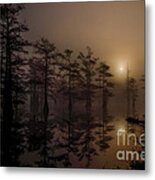 Mississippi Foggy Delta Swamp At Sunrise Metal Print