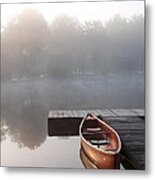 Mist Floating Over The Lake Metal Print
