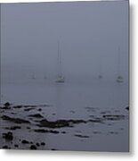 Misty Sails Upon The Water Metal Print