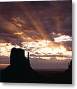 Mittens At Sunrise Monument Valley Metal Print