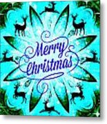 Mod Cards - Santa's Reindeer - Merry Christmas Metal Print