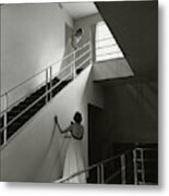 Models On A Staircase Metal Print