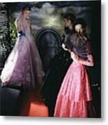 Models Wearing Evening Gowns Metal Print