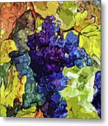 Modern Wine Grapes Art Metal Print