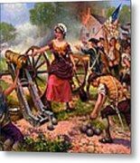 Molly Pitcher Firing Cannon At Battle Of Monmouth Metal Print