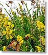 Monarchs At East Point Lighthouse Metal Print